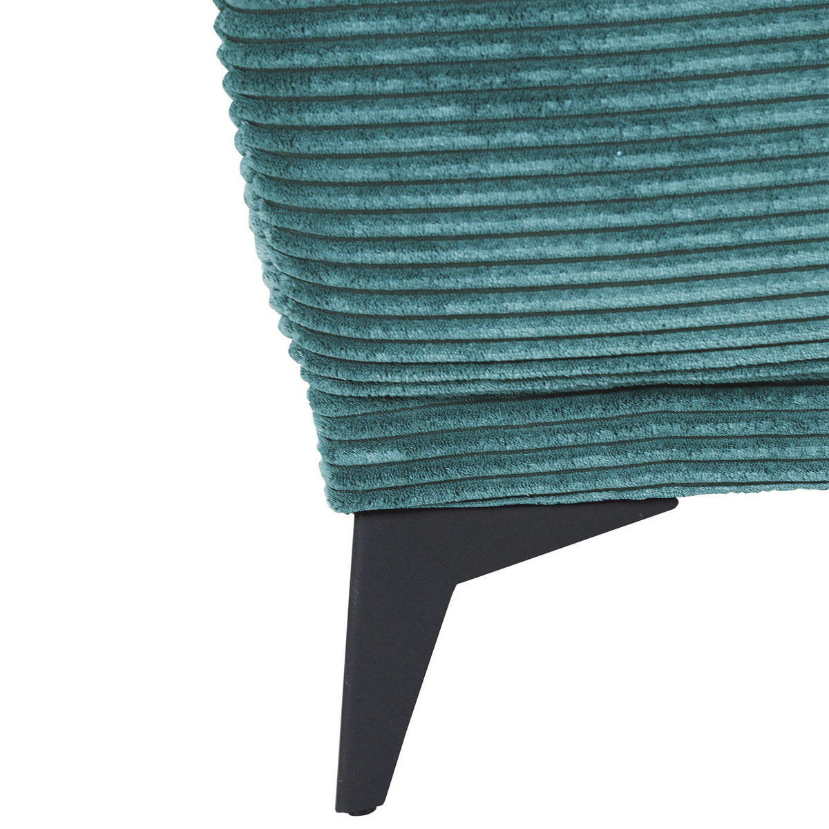 ECKSOFA in Cord Petrol  - Petrol/Schwarz, Konventionell, Textil/Metall (165/295cm) - Carryhome
