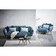 BIGSOFA Plüsch Petrol  - Buchefarben/Petrol, Design, Holz/Textil (235/80/108cm) - Carryhome