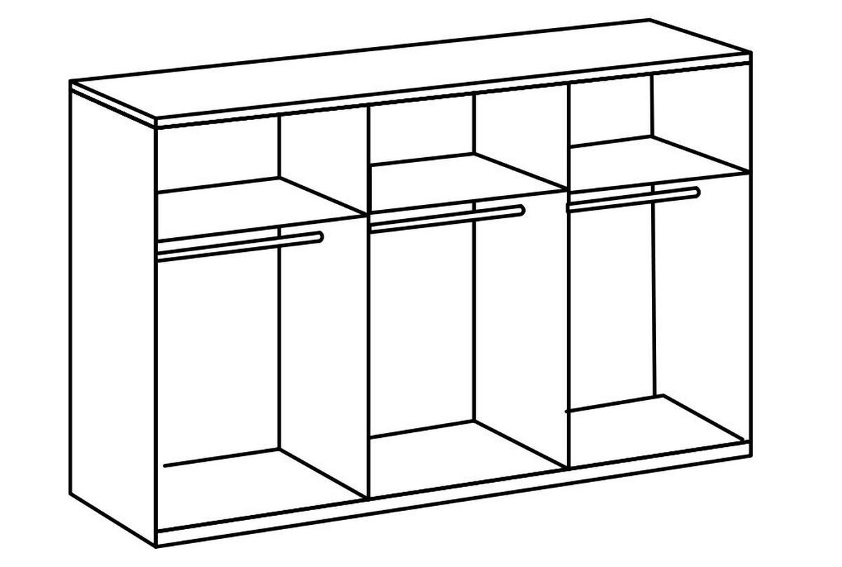 SCHWEBETÜRENSCHRANK in Graphitfarben, Eichefarben  - Chromfarben/Eichefarben, Modern, Holzwerkstoff (300/216/65cm) - MID.YOU