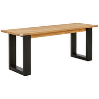 SITZBANK Wildeiche Wildeiche massiv Holz  - Wildeiche/Schwarz, Natur, Holz (120/38/45cm) - Livetastic