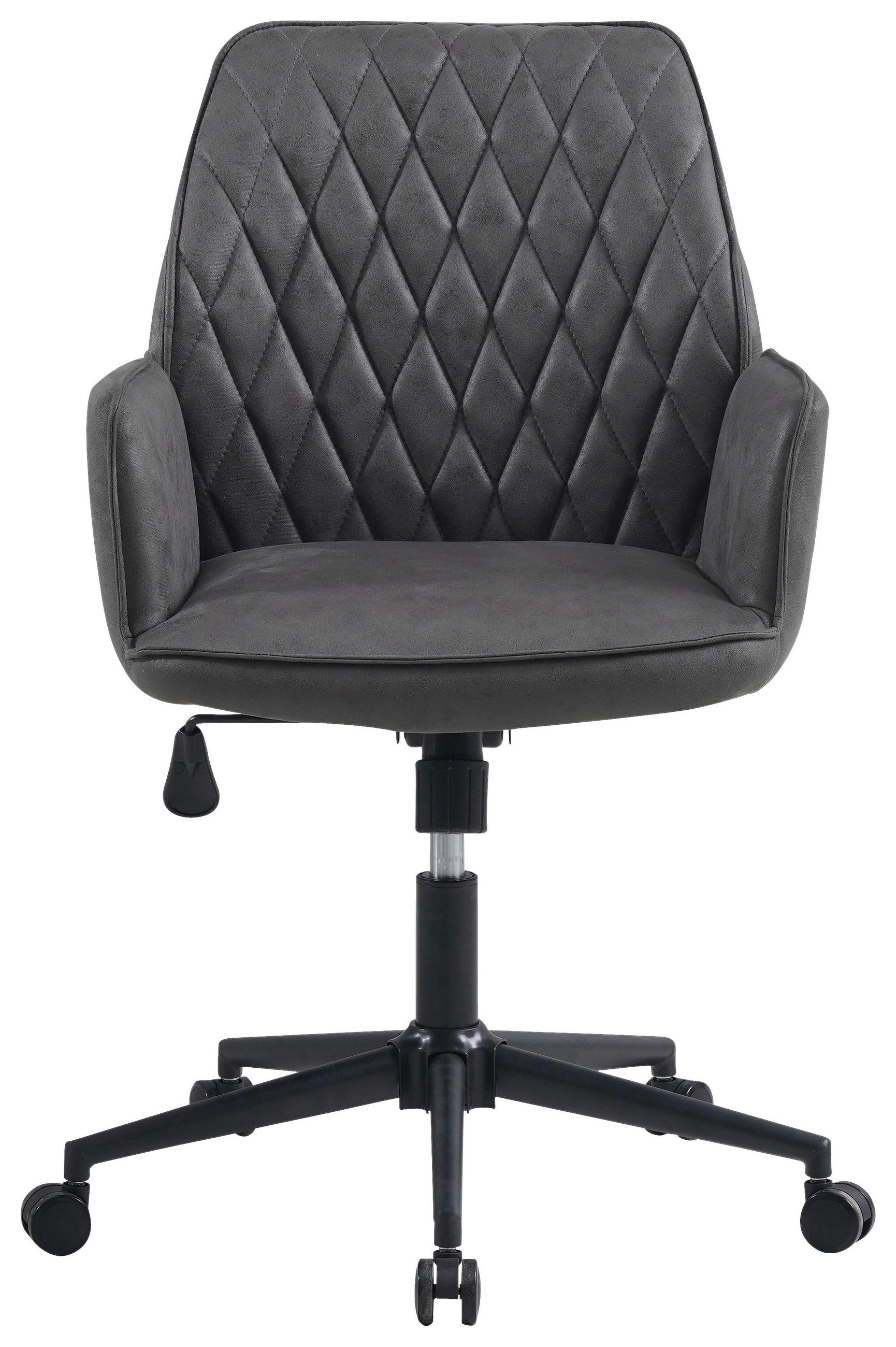 DREHSTUHL  in Mikrofaser Anthrazit  - Anthrazit/Schwarz, KONVENTIONELL, Textil/Metall (57/87/52cm) - MID.YOU