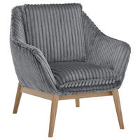 SESSEL in Cord Dunkelgrau  - Dunkelgrau/Naturfarben, KONVENTIONELL, Holz/Textil (77/90/85cm) - SetOne by Musterring