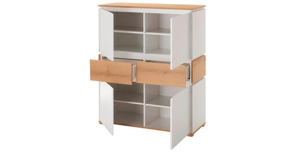 HIGHBOARD  in 100/120/40 cm  - Eichefarben/Weiß, KONVENTIONELL, Holzwerkstoff (100/120/40cm) - Novel