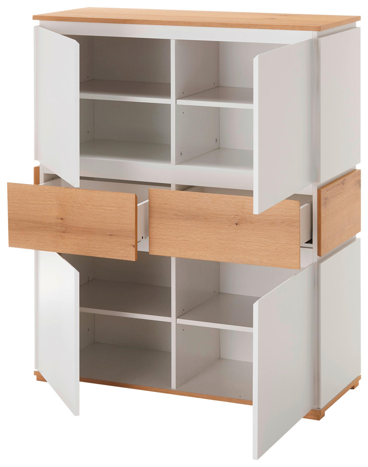 HIGHBOARD  in 100/120/40 cm  - Eichefarben/Weiß, KONVENTIONELL, Holz/Holzwerkstoff (100/120/40cm) - Novel