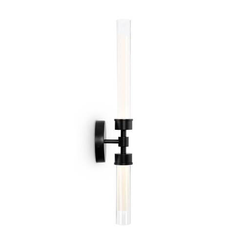 VÄGGLAMPA Modern   - svart/transparent, Trend, metall/glas (56,6/12/10,8cm) - MAYTONI