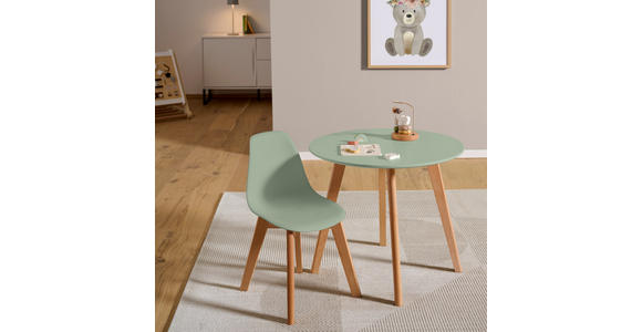 KINDERSTUHL - Buchefarben/Grün, Trend, Holz/Kunststoff (31/57/38cm) - My Baby Lou