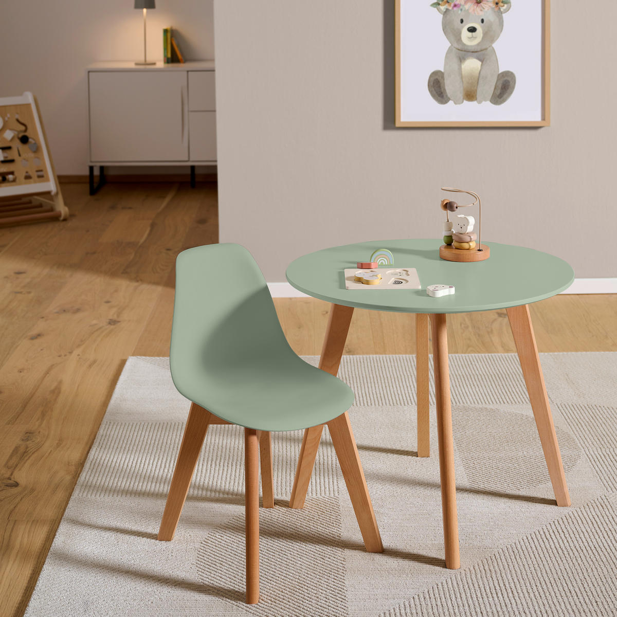 DJEČJI STOL   - zelena/boje bukve, Trend, drvni materijal/drvo (60/50,5cm) - My Baby Lou