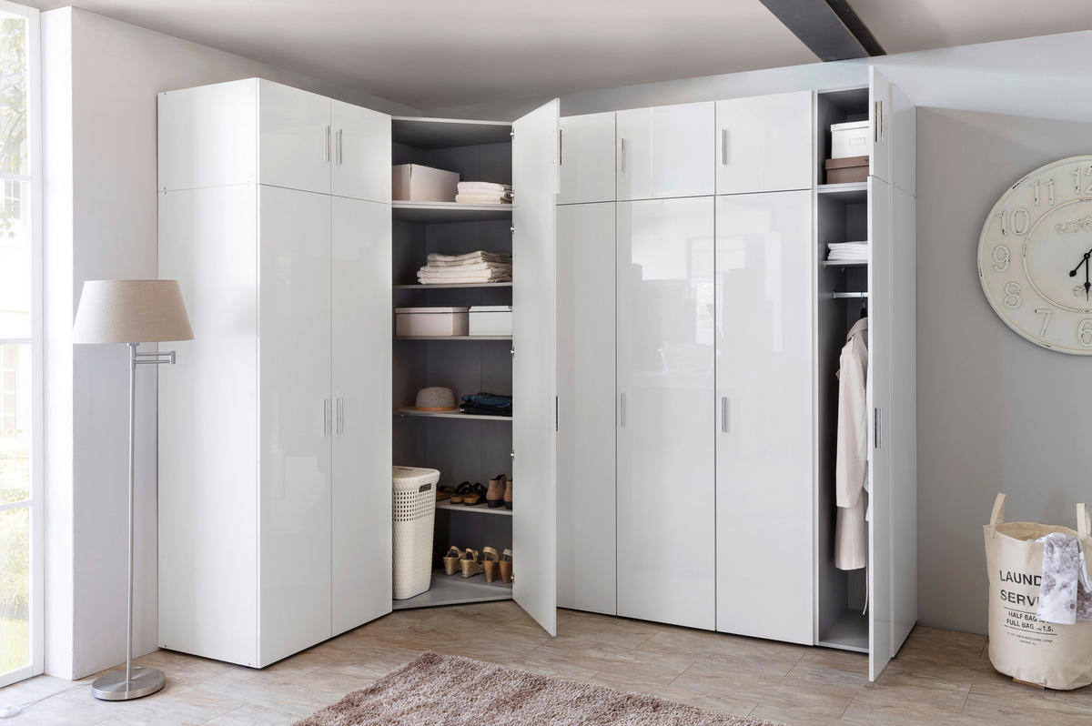AUFSATZSCHRANK 120/40/54 cm  - Chromfarben/Weiß Hochglanz, Design, Holzwerkstoff/Kunststoff (120/40/54cm) - Xora