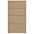 KOMMODE , 55/99/35 cm, 4 Schublade(n)  - Eichefarben/Silberfarben, Trend, Holzwerkstoff/Kunststoff (55/99/35cm) - Carryhome