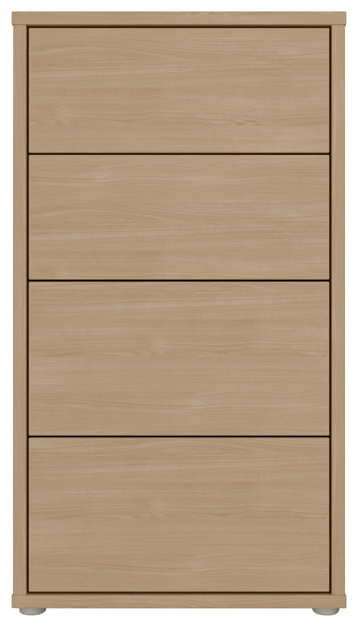 KOMMODE , 55/99/35 cm, 4 Schublade(n)  - Eichefarben/Silberfarben, Trend, Holzwerkstoff/Kunststoff (55/99/35cm) - Carryhome