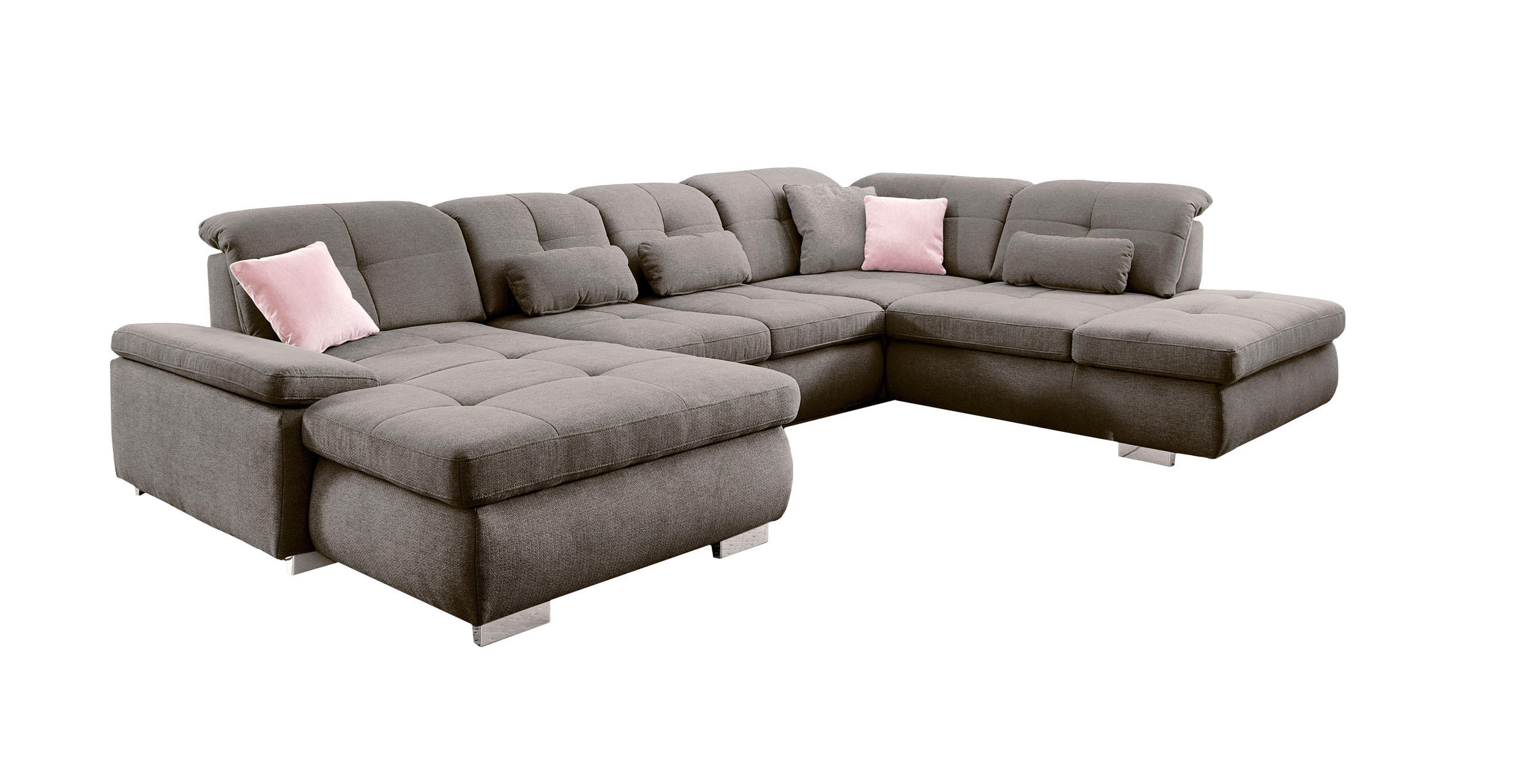 SJEDEĆA GARNITURA  sivo-smeđa   - sivo-smeđa, Design (195/371/260cm) - Beldomo Style
