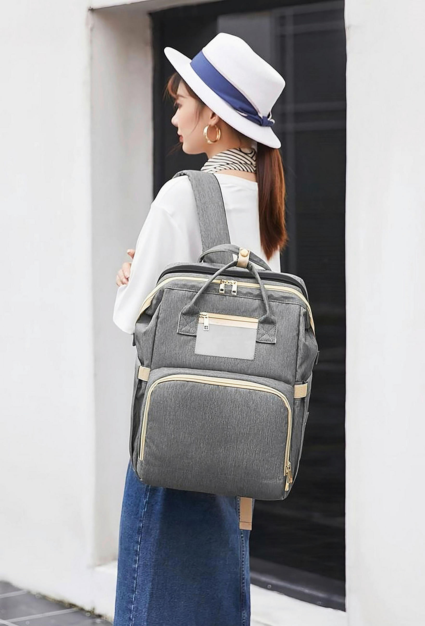 WICKELRUCKSACK Stella Bag Premium  - Grau, Basics, Textil (30/40/21cm)