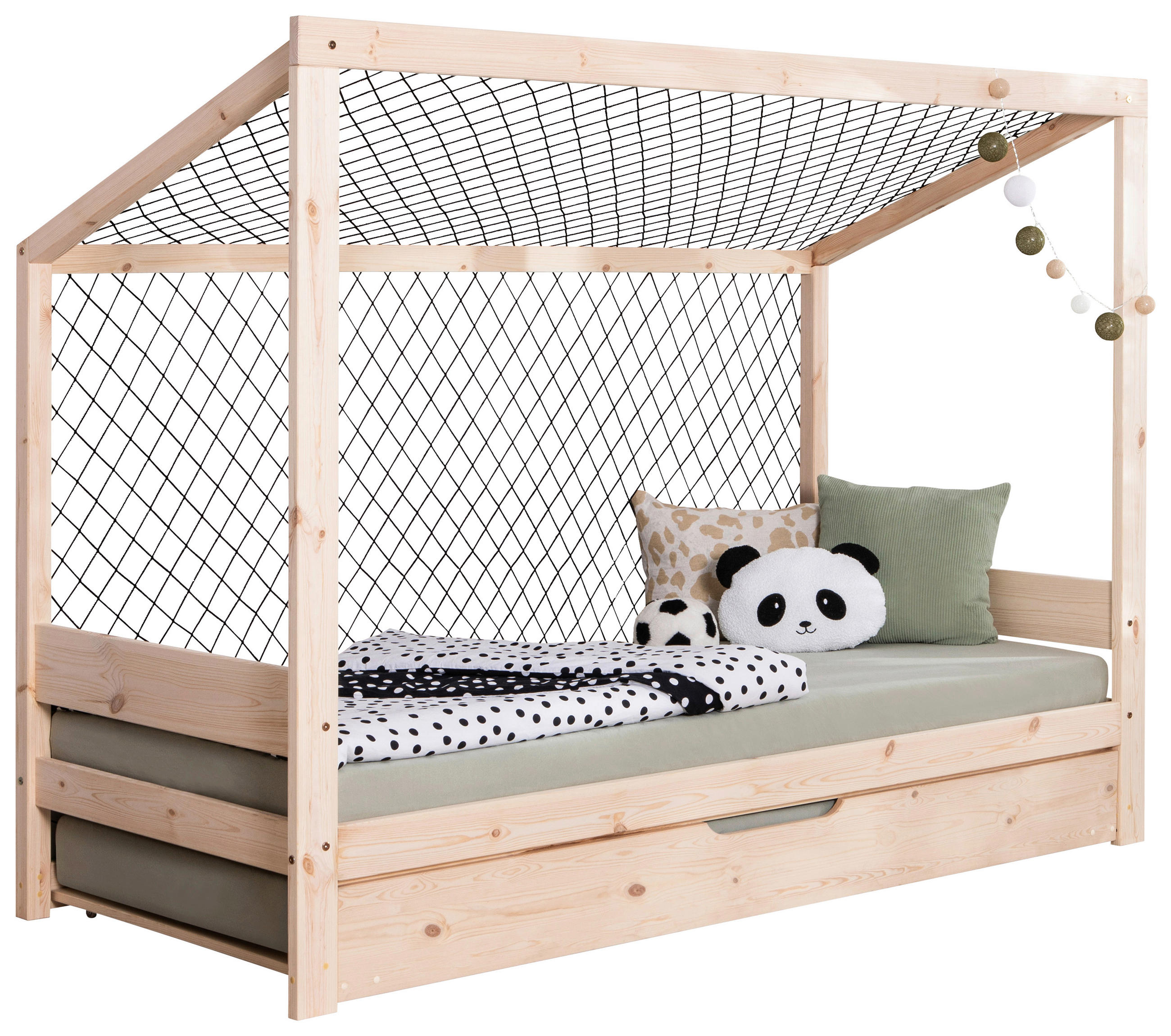 AUSZIEHBETT 90/200 cm  in Naturfarben  - Naturfarben, MODERN, Holz/Textil (90/200cm) - MID.YOU