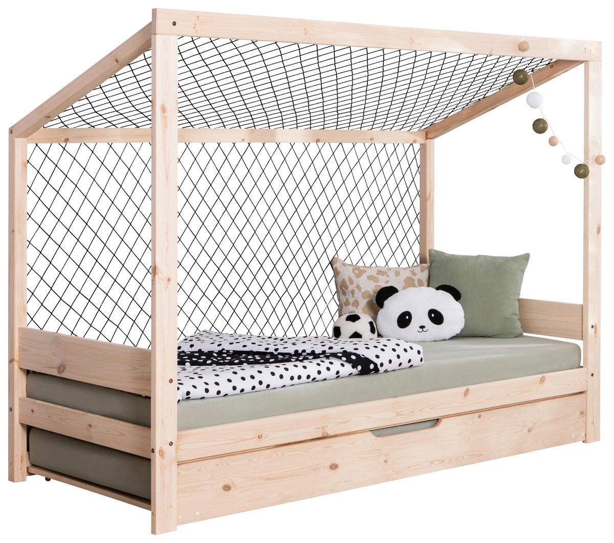 AUSZIEHBETT 90/200 cm  in Naturfarben  - Naturfarben, MODERN, Holz/Textil (90/200cm) - MID.YOU