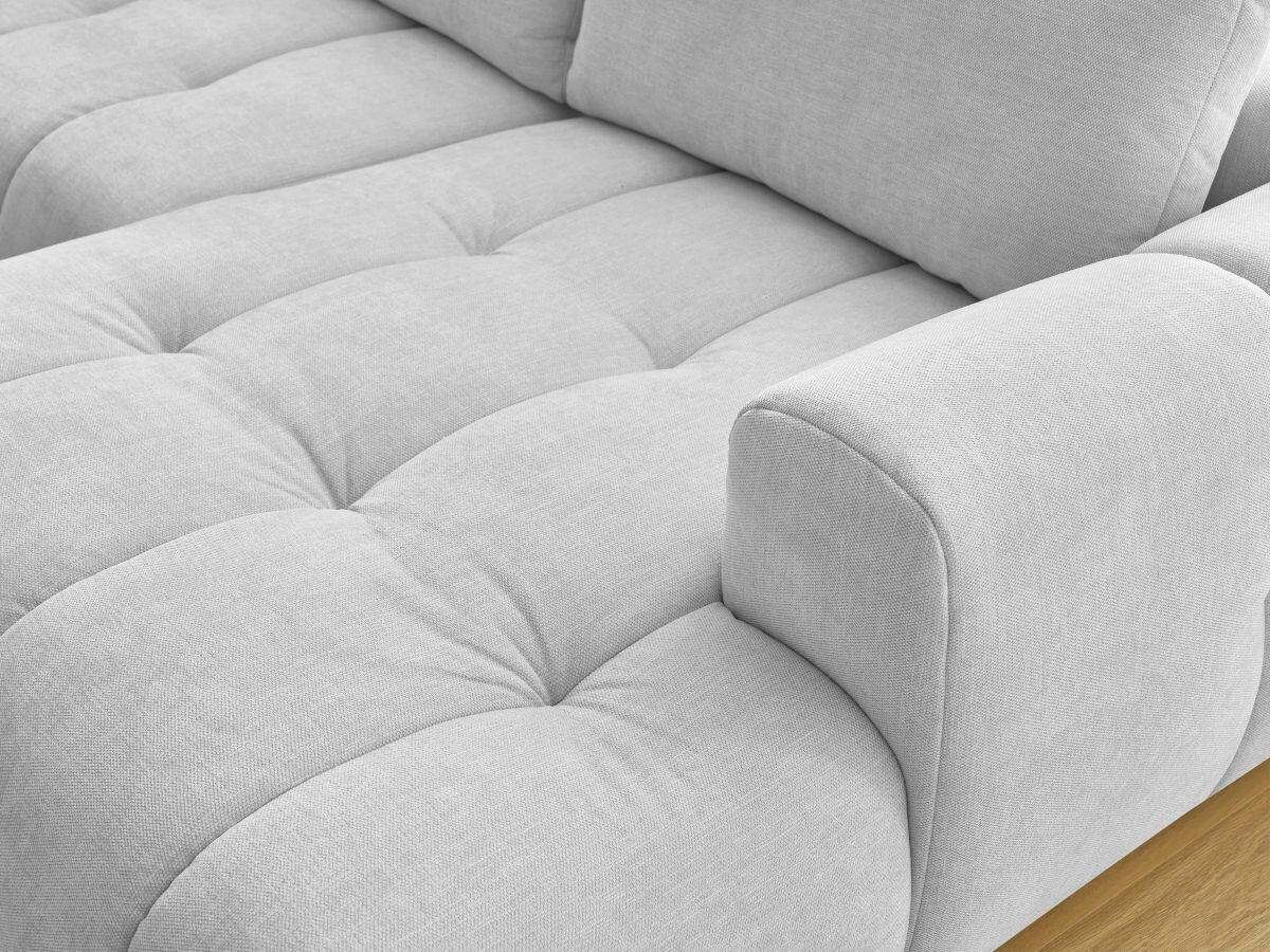 WOHNLANDSCHAFT  FUJI  Hellgrau Leinenoptik  - Hellgrau/Schwarz, MODERN, Kunststoff/Textil (204/377/160cm)