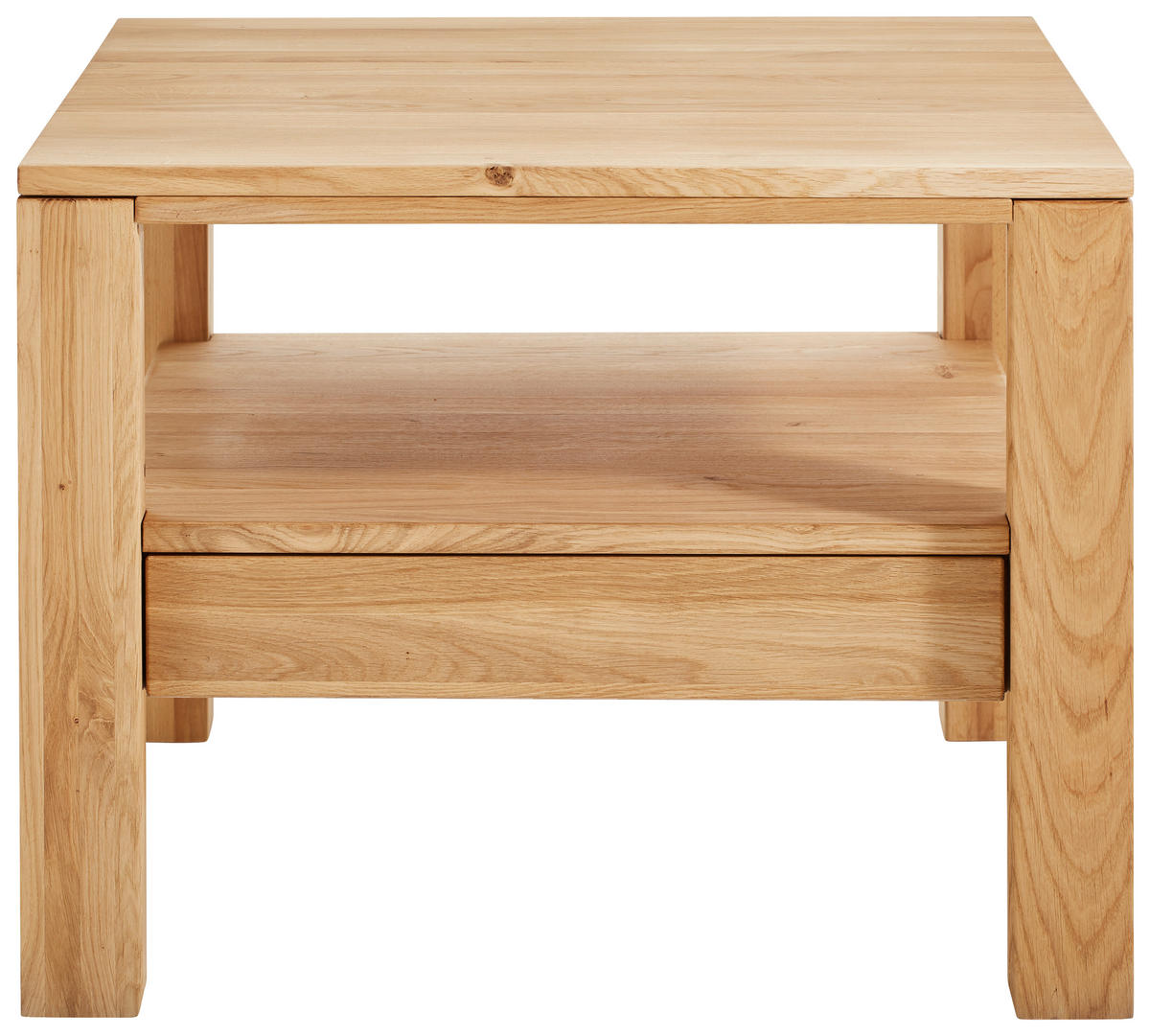 COUCHTISCH Wildeiche massiv 75/75/58 cm quadratisch Eichefarben  - Eichefarben, Natur, Holz (75/75/58cm) - Linea Natura