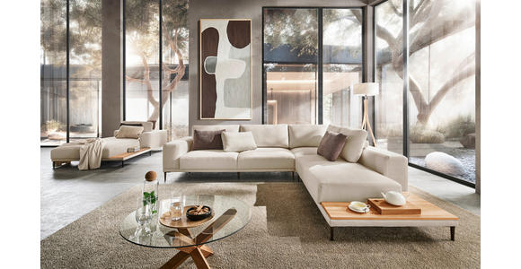 ECKSOFA in Leinwand Naturfarben 318/271 cm - Schwarz/Naturfarben, Design, Textil/Metall (318/271cm) - Emilio Belluti