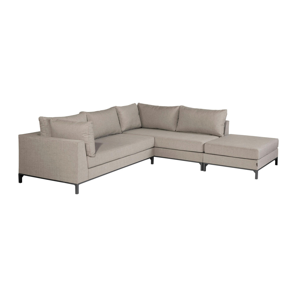 LOUNGEGARNITUR  262/246 cm  Aluminium  - Taupe, MODERN, Textil/Metall (262/246cm) - Livetastic