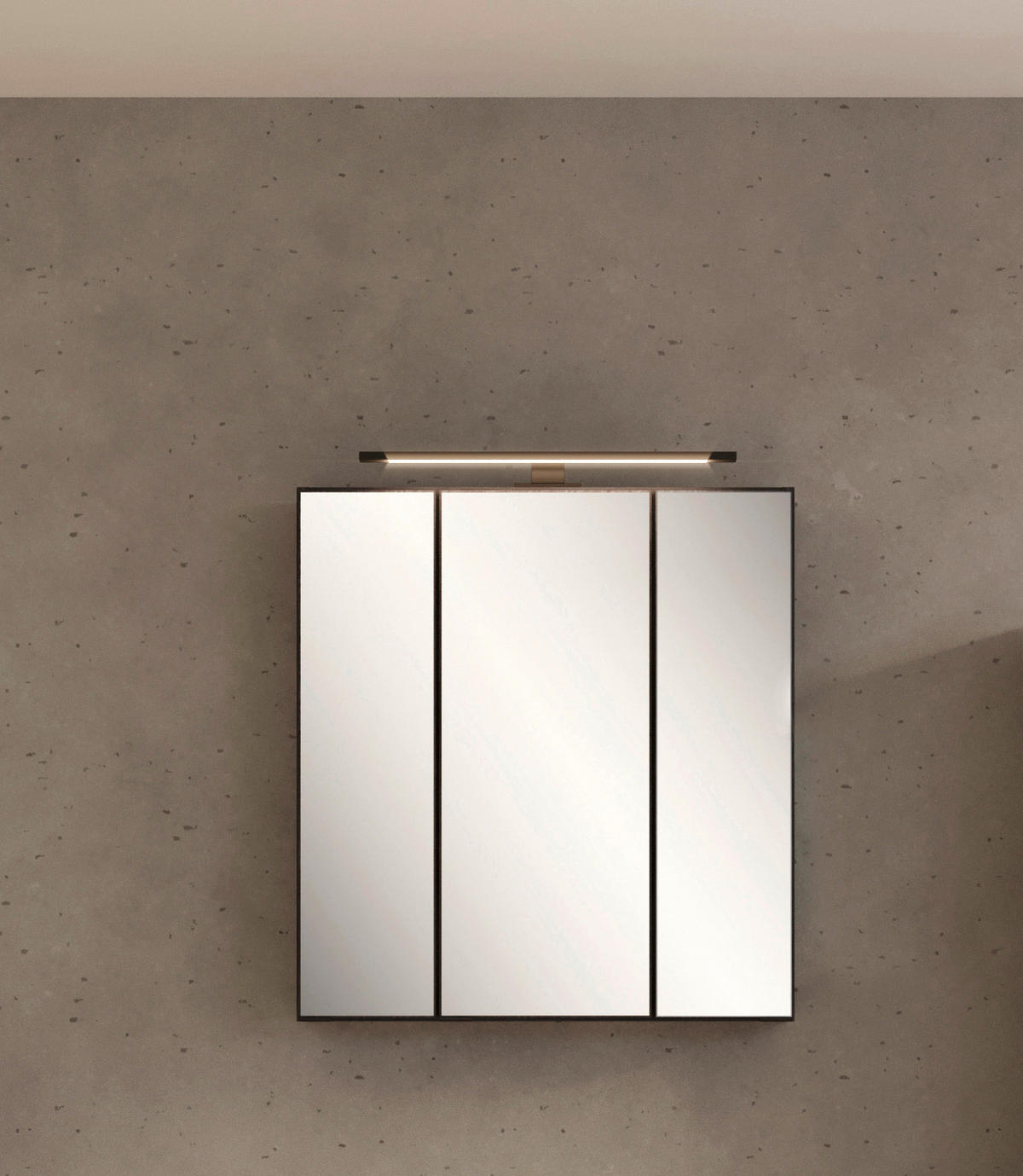 SPIEGELSCHRANK 60/64/20 cm  - Schwarz/Graphitfarben, KONVENTIONELL, Glas/Holzwerkstoff (60/64/20cm) - Xora