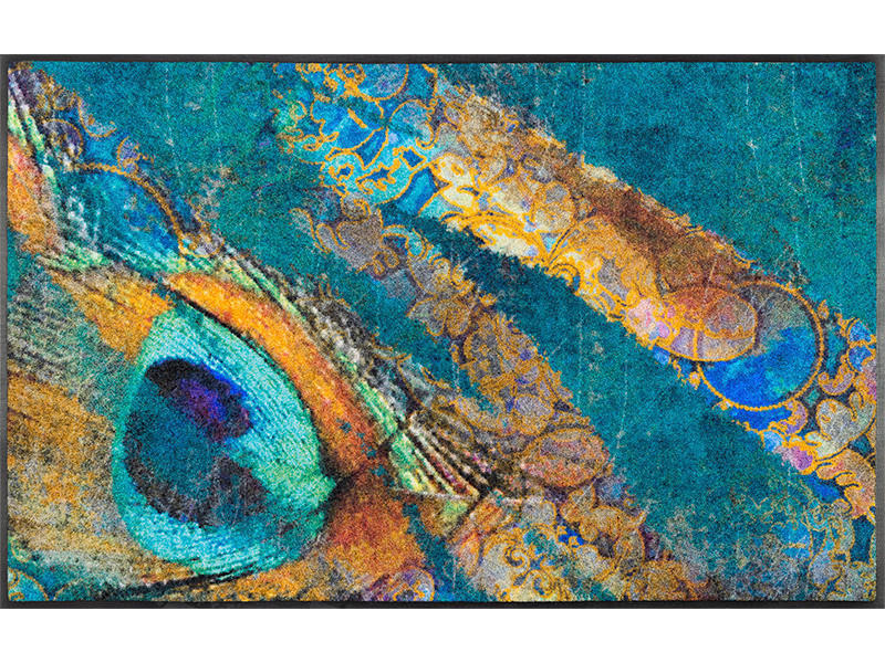 FUßMATTE 75/120 cm Exotic Pavo  - Multicolor, Trend, Kunststoff/Textil (75/120cm) - wash+dry