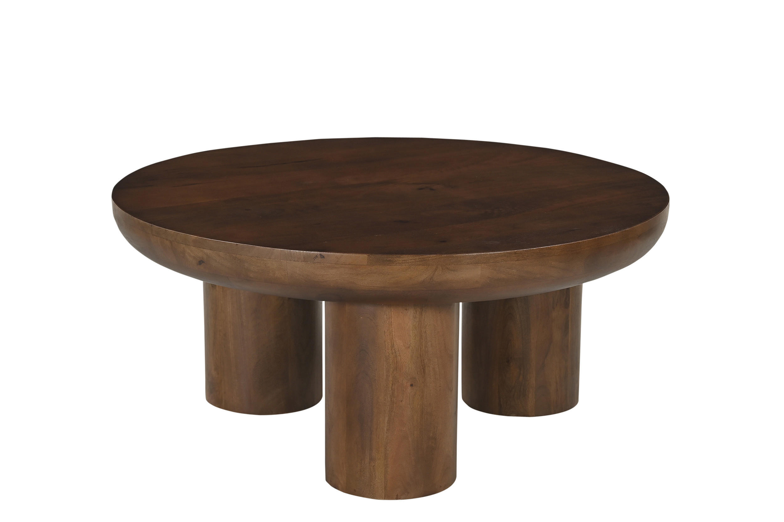 COUCHTISCH Mangoholz massiv 90/90/40 cm rund Braun  - Braun, Design, Holz (90/90/40cm) - MID.YOU