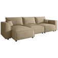 ECKSOFA Beige Webstoff Zierkissen, Rückenkissen, Rücken echt  - Beige/Schwarz, MODERN, Kunststoff/Textil (153/350cm) - Xora