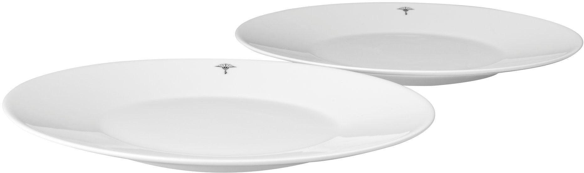 FRÜHSTÜCKSTELLERSET Single Cornflower 2-teilig  - Weiß, Design, Keramik (22cm) - Joop!
