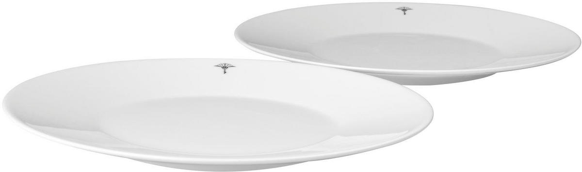 FRÜHSTÜCKSTELLERSET Single Cornflower 2-teilig  - Weiß, Design, Keramik (22cm) - Joop!