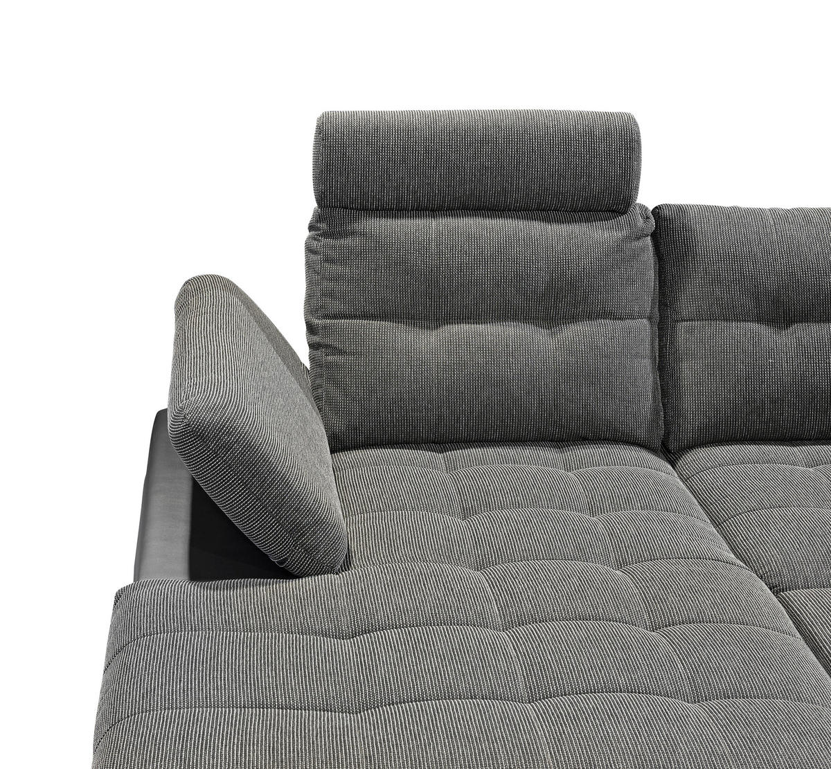 SOFFA i vävt tyg grå, svart  - kromfärg/svart, Design, textil/plast (170/324/218cm) - MID.YOU