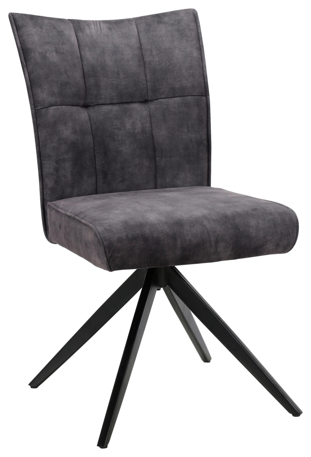 STUHL - Dunkelgrau/Schwarz, Design, Textil/Metall (47/92/66cm) - Hom`in