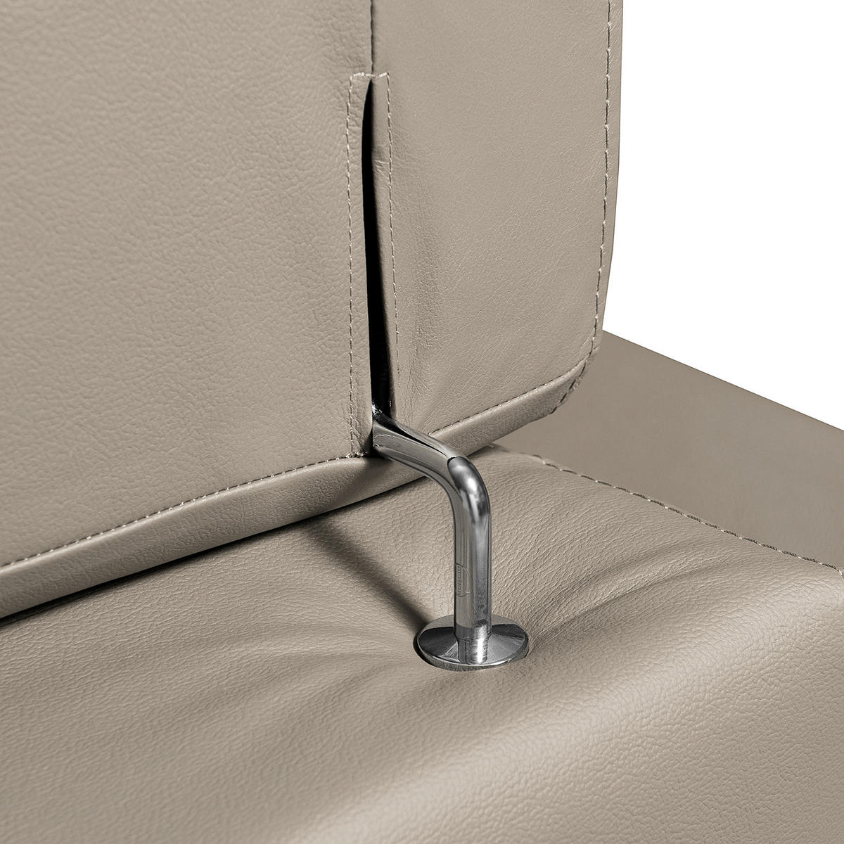 ECKSOFA Hellgrau Echtleder  - Wengefarben/Hellgrau, Design, Leder/Holz (265/211cm) - Livetastic