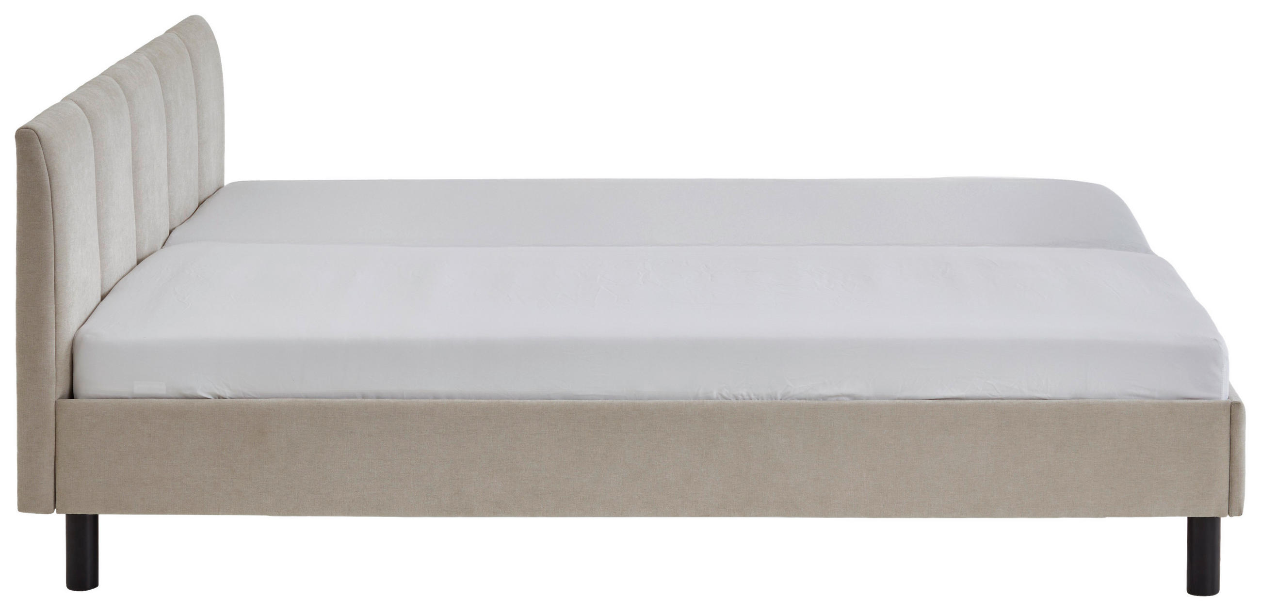 POLSTERBETT 180/200 cm  in Beige  - Beige/Schwarz, Basics, Holz/Textil (180/200cm) - Boxxx