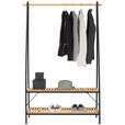 GARDEROBENSTÄNDER in Schwarz, Kieferfarben 111,5/170/45 cm   - Schwarz/Kieferfarben, Design, Holz/Metall (111,5/170/45cm) - Carryhome