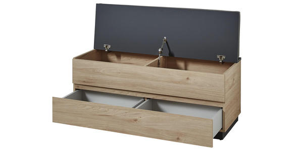 GARDEROBE - Eichefarben/Graphitfarben, Design, Glas/Holzwerkstoff (157/202/45cm) - Voleo