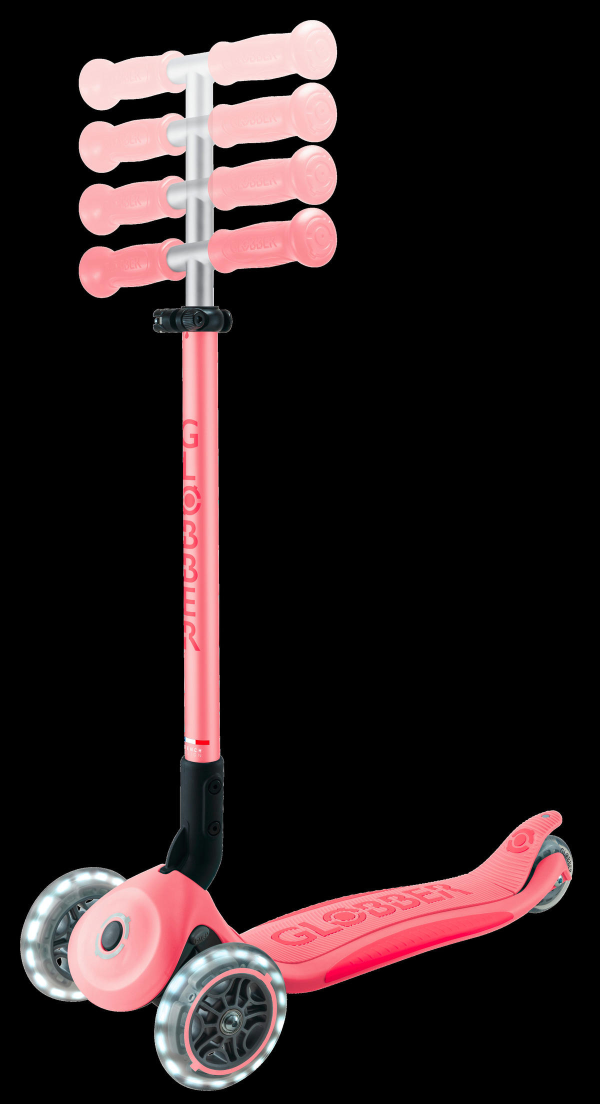 SCOOTER PRIMO FOLDABLE PLUS LIGHTS  - Pink, LIFESTYLE, Kunststoff/Metall (57,5/28/82,5cm) - GLOBBER
