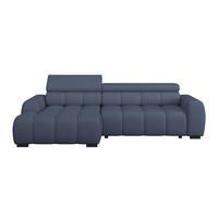 ECKSOFA Blau Webstoff  - Blau/Schwarz, Trend, Kunststoff/Textil (168/285cm) - Livetastic
