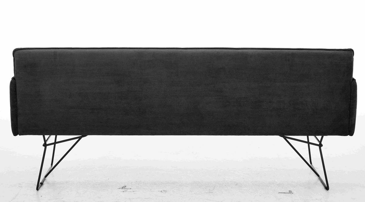 SITZBANK in Textil Mokka  - Schwarz/Mokka, Design, Textil/Metall (212/89/70cm) - Pure Home Lifestyle