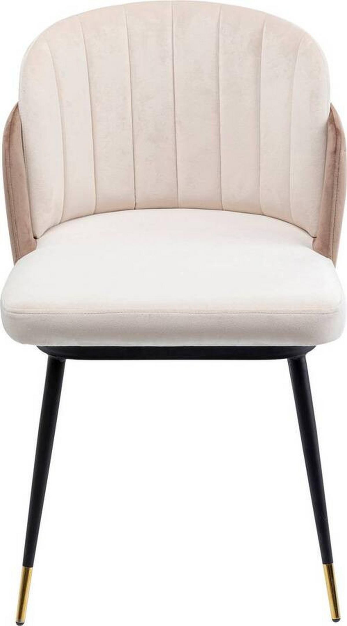 STUHL Samt Schwarz, Goldfarben, Beige  - Beige/Goldfarben, Design, Textil/Metall (52/81/58cm) - Kare-Design