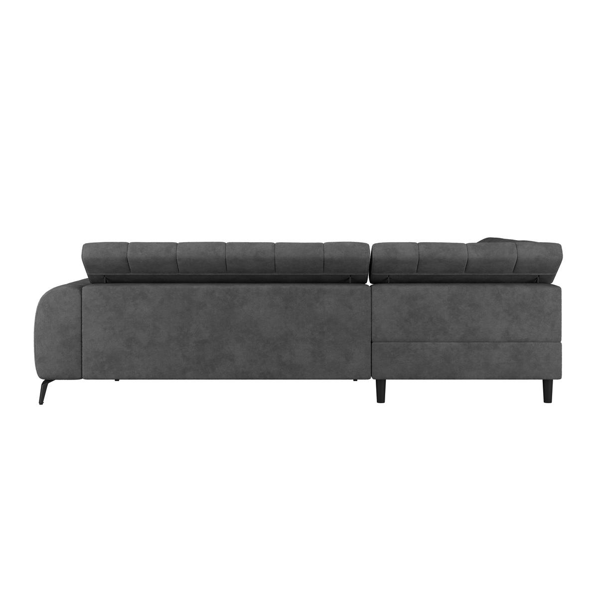 ECKSOFA Dunkelgrau  - Dunkelgrau/Schwarz, Trend, Kunststoff/Textil (203/261cm) - Livetastic