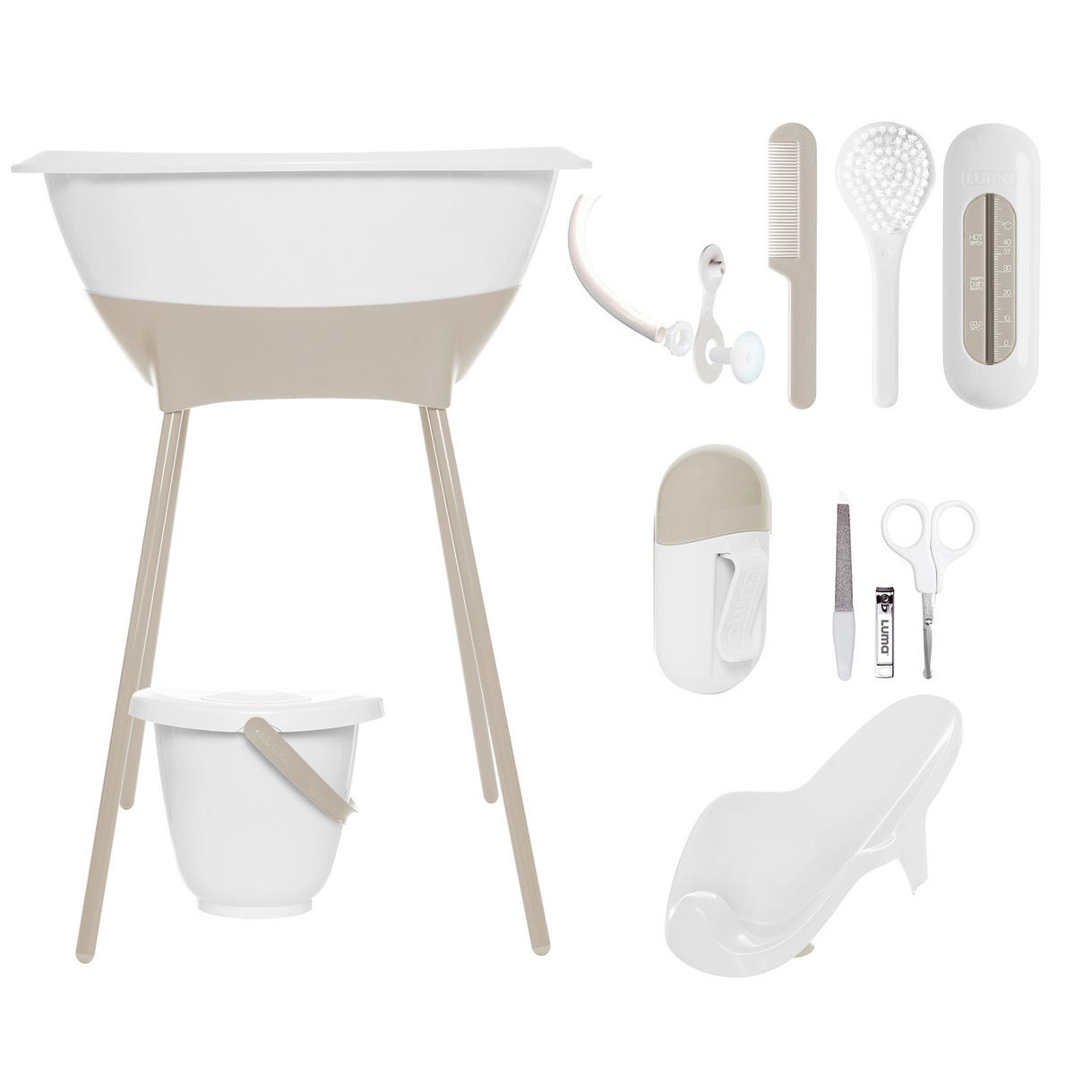 BABYBADESET White 8-teilig  - Weiß, Basics, Kunststoff (79,1/39,1/45,6cm) - Luma