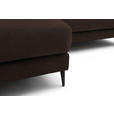 ECKSOFA  in Flachgewebe Dunkelbraun  177/253 cm  - Dunkelbraun/Schwarz, Design, Textil/Metall (177/253cm) - Dieter Knoll