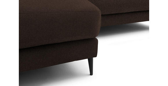ECKSOFA  in Flachgewebe Dunkelbraun  177/253 cm  - Dunkelbraun/Schwarz, Design, Textil/Metall (177/253cm) - Dieter Knoll