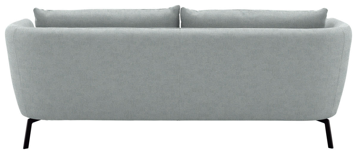 3-SITZER-SOFA  in Flachgewebe Weißblau  - Schwarz/Weißblau, Design, Textil/Metall (210/71/91cm) - Schöner Wohnen