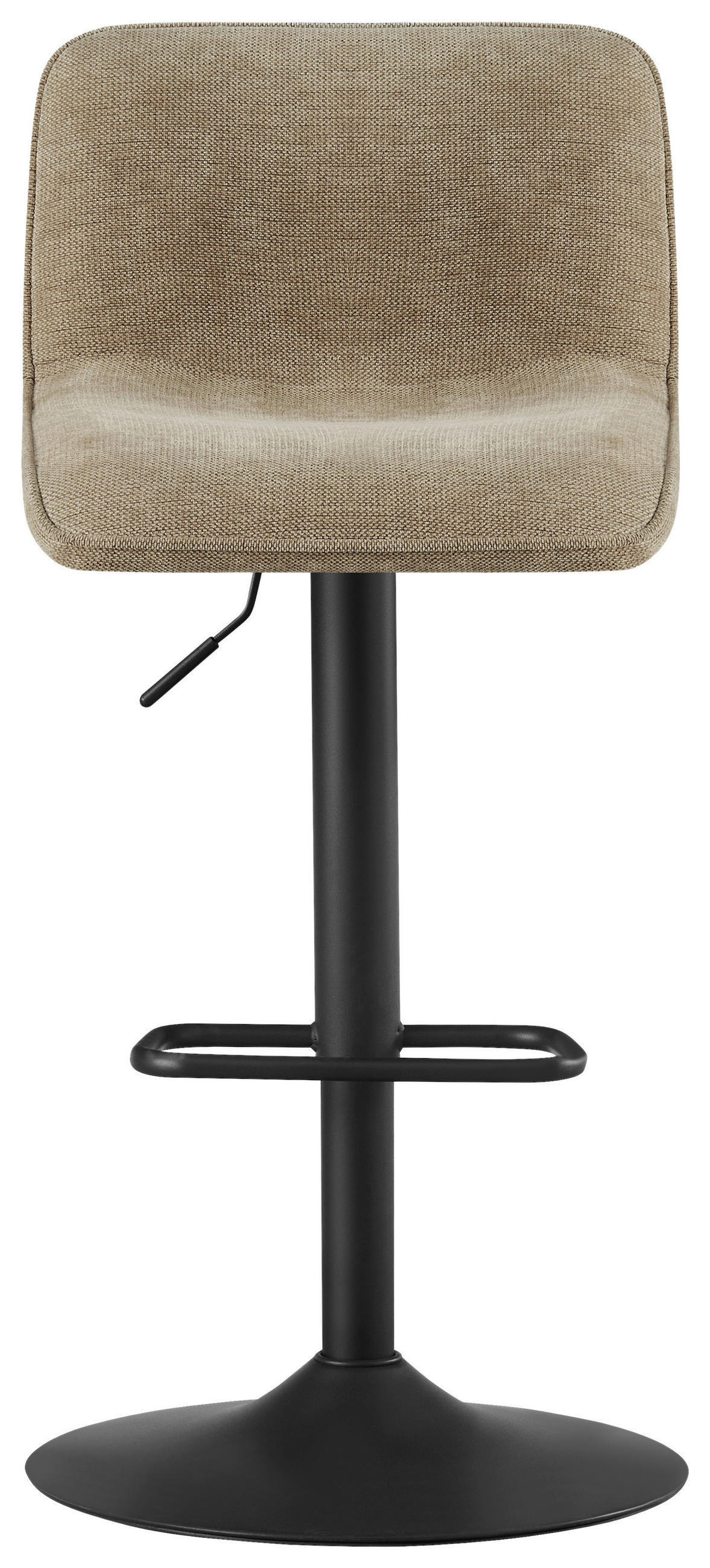 BARHOCKER Webstoff Schwarz, Taupe Eisen Stoffauswahl, Sitzfläche 360° drehbar  - Taupe/Schwarz, Design, Textil/Metall (45/88-109,5/50cm) - home24