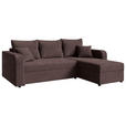 ECKSOFA  in Cord Braun  - Schwarz/Braun, KONVENTIONELL, Kunststoff/Textil (238/144cm) - Carryhome