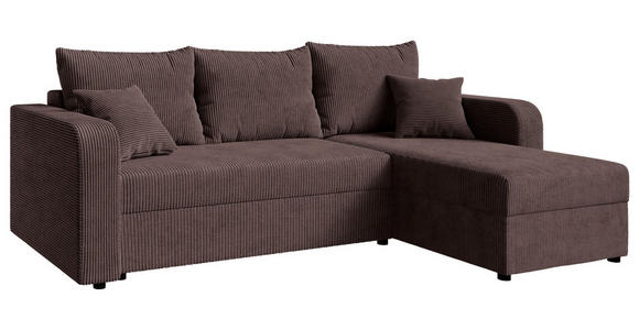 ECKSOFA  in Cord Braun  - Schwarz/Braun, KONVENTIONELL, Kunststoff/Textil (238/144cm) - Carryhome