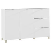 ŠIROKA KOMODA, bela  - barve nerjavečega jekla/bela, Design, kovina/umetna masa (165/105,1/52,2cm) - Hom`in