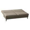 SCHLAFSOFA  in Flachgewebe Cappuccino  - Schwarz/Cappuccino, MODERN, Textil/Metall (194/91/90cm) - Novel