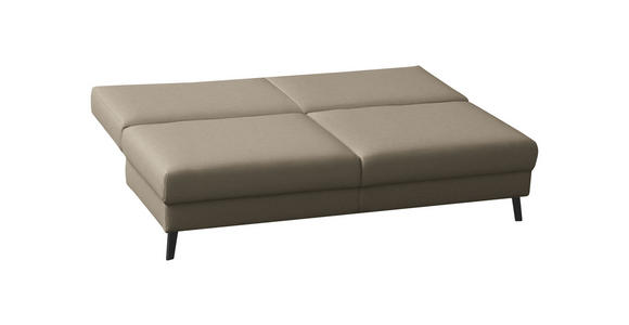 SCHLAFSOFA  in Flachgewebe Cappuccino  - Schwarz/Cappuccino, MODERN, Textil/Metall (194/91/90cm) - Novel
