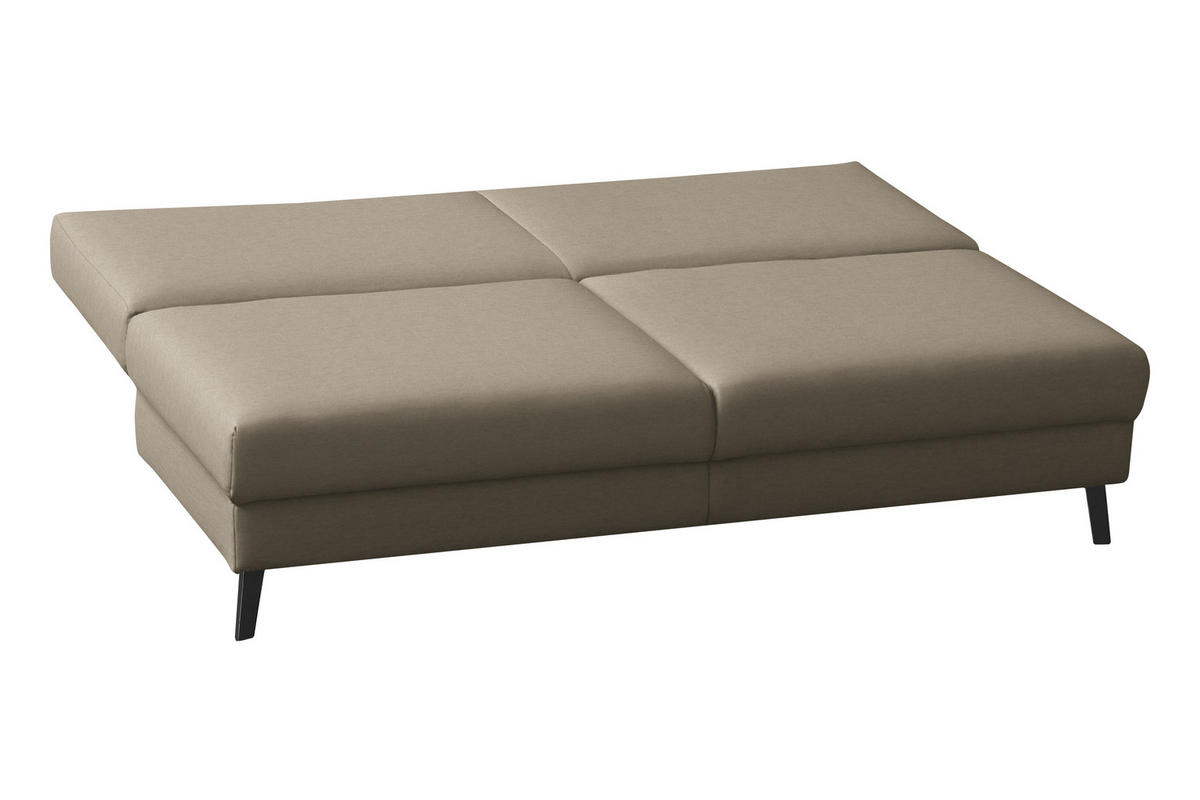SCHLAFSOFA  in Flachgewebe Cappuccino  - Schwarz/Cappuccino, MODERN, Textil/Metall (194/91/90cm) - Novel